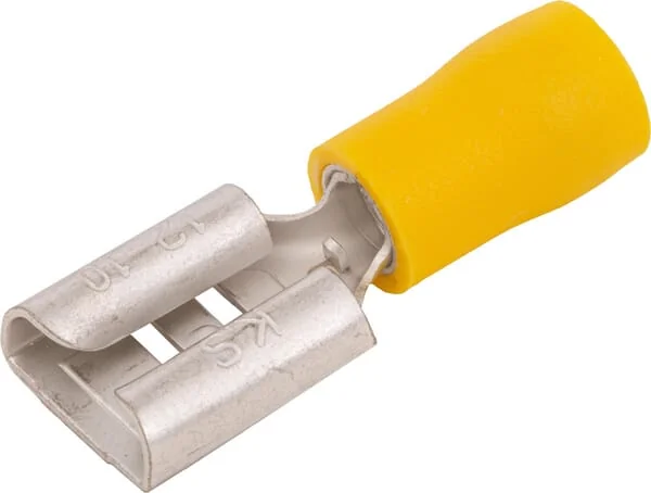 Kramp - LA9245KR - Terminal Blade Female, Yellow, 4-6mm² 9.4x1.2mm 50 Pcs