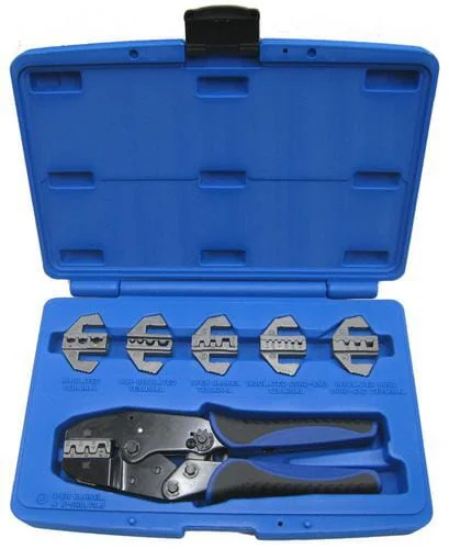 Kramp - LAT2000ASS1KR - 9 Inch Carbon Steel Crimp Pliers, With 6 Crimp Dies