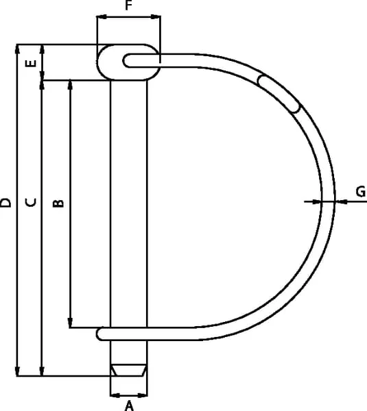 Kramp - LP9568KR - Wire Lock Pin 9.5 x 68mm