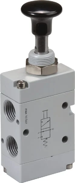 Kramp - MAB32B18 - Kramp 3/2 Valve, Push-Button Lever 1/8"