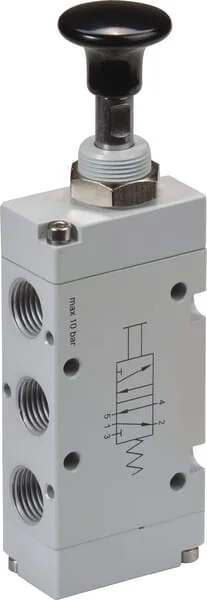 Kramp - MAB52B18 - Kramp 5/2 Valve, Push-Button Lever 1/8"