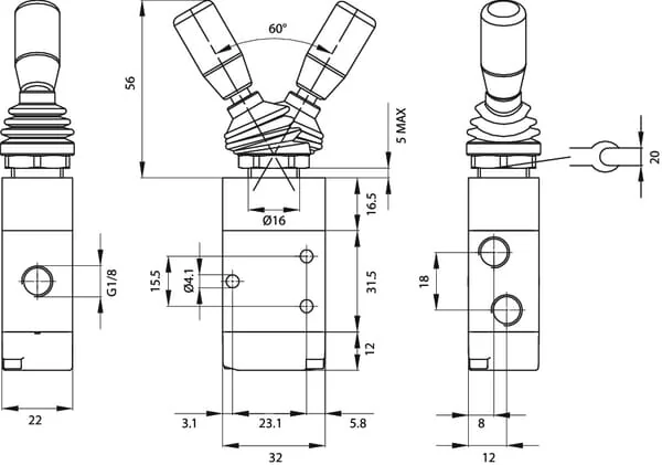 Kramp - MAFL52B18 - Kramp Valve Front Lever
