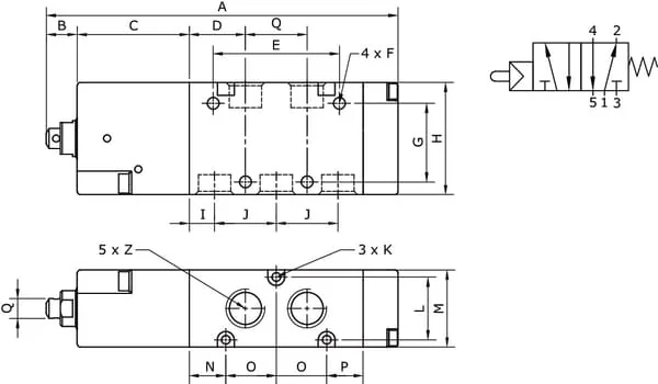 Kramp - MEP52M18 - Kramp 5/2 Valve, Pin 1/8"