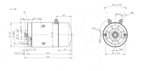 Kramp - MPPDCM12V2100N - MPP DC Motor 12V 2100W Inklusive Relais