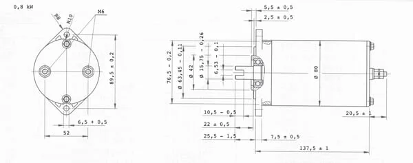 Kramp - MPPDCM24V800N - Kramp Motor MPP DC 24V DC 800W Incl. Relay