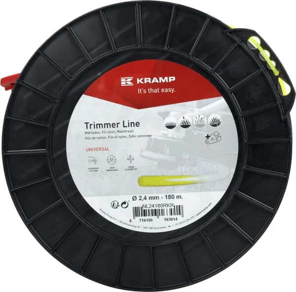 Kramp - NL24180RKR - Trimmer Line Diameter 2.4mm 180m Round Yellow Kramp