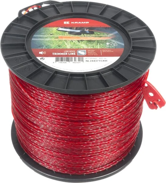 Kramp - NL24437TCKR - Trimmer Line Diameter 2.4 mm 437 m Twisted, For Quiet Work, Red, Kramp