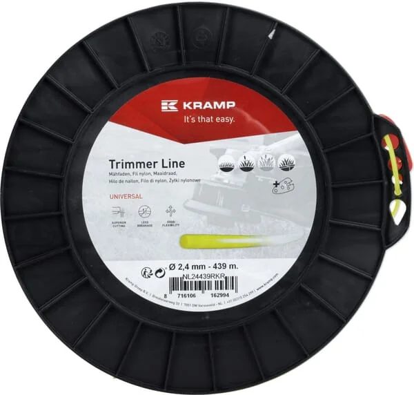 Kramp - NL24439RKR - Trimmer Line Diameter 2.4 mm 439 m, With Round Profile, Yellow, Kramp