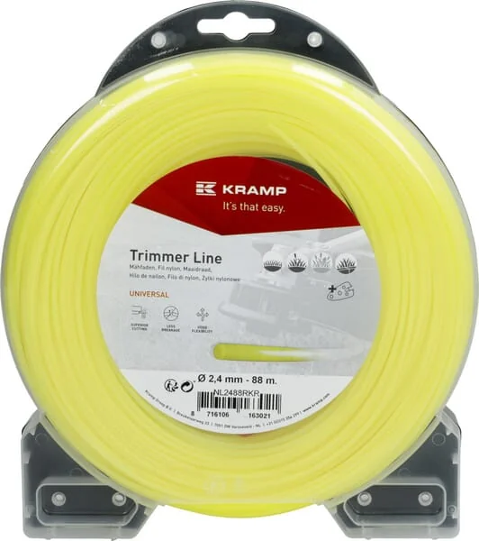 Kramp - NL2488RKR - Trimmer Line Diameter 2.4mm 88m Round Yellow Kramp