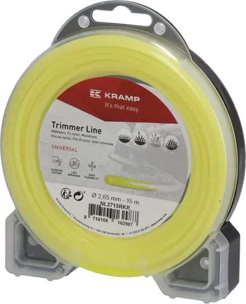 Kramp - NL2715RKR - Trimmer Line Diameter 2.65 mm 15 m, With Round Profile, Yellow, Kramp