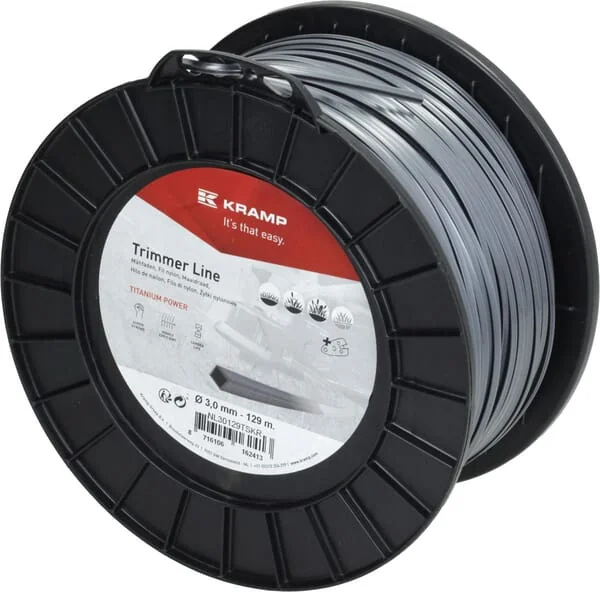 Kramp - NL30129TSKR - Trimmer Line Diameter 3mm 129m Square Titanium Power Grey Kramp