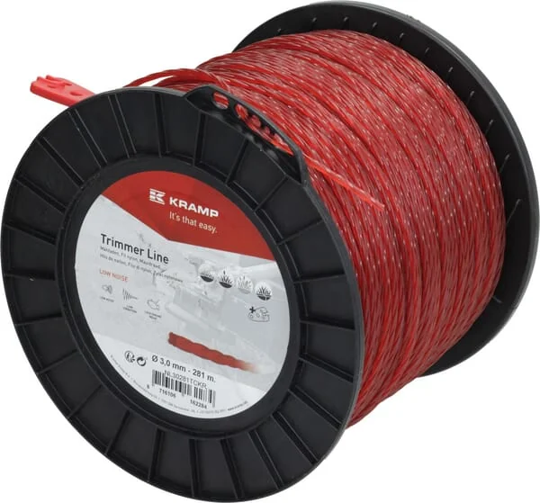 Kramp - NL30281TCKR - Trimmer Line Diameter 3mm 281m Twisted Silent Red Kramp