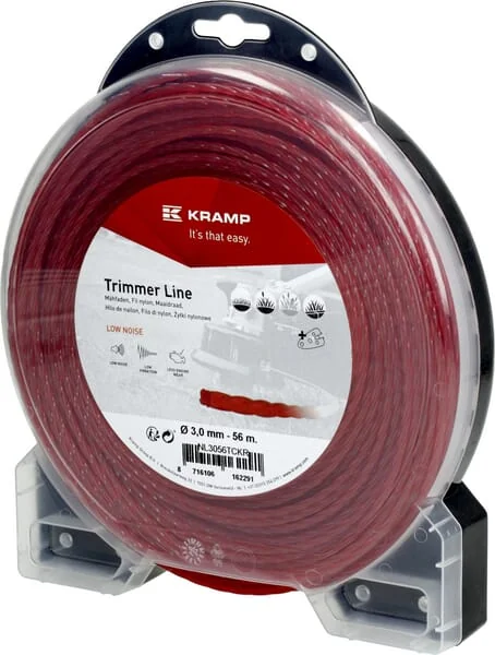 Kramp - NL3056TCKR - Trimmer Line Diameter 3mm 56m Twisted Silent Red Kramp
