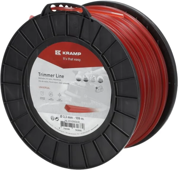 Kramp - NL33109SKR - Trimmer Line Diameter 3.3mm 109m Square Red Kramp