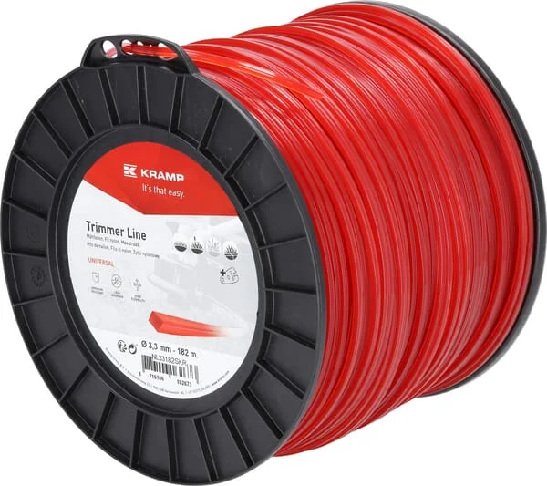 Kramp - NL33182SKR - Trimmer Line Diameter 3.3mm 182m Square Red Kramp