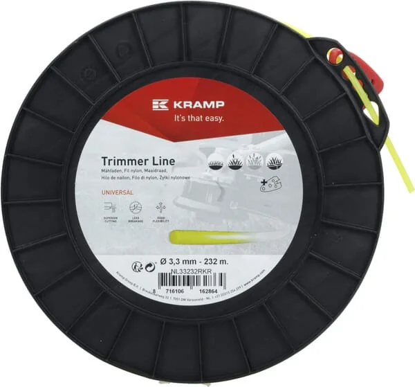 Kramp - NL33232RKR - Trimmer Line Diameter 3.3mm 232m Round Yellow Kramp