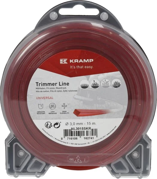 Kramp - NL3336SKR - Trimmer Line Diameter 3.3mm 36m Square Red Kramp