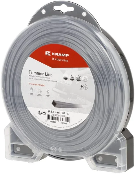 Kramp - NL4023TSKR - Trimmer Line Diameter 4mm 23m Square Titanium Power Grey Kramp