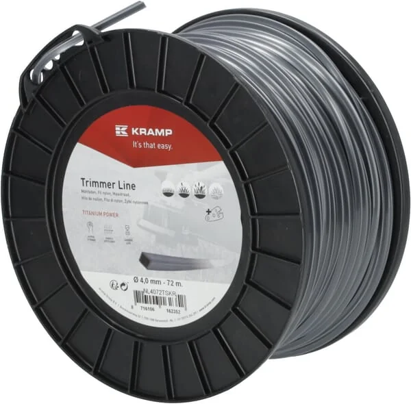 Kramp - NL4072TSKR - Trimmer Line Diameter 4mm 72m Square Titanium Power Grey Kramp