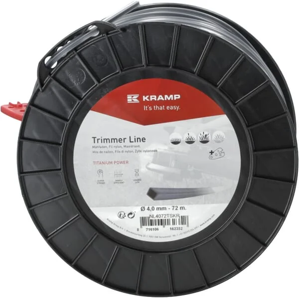 Kramp - NL4072TSKR - Trimmer Line Diameter 4mm 72m Square Titanium Power Grey Kramp