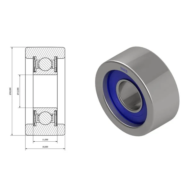 Kramp - NWB20685 - Roller 15x40x18mm