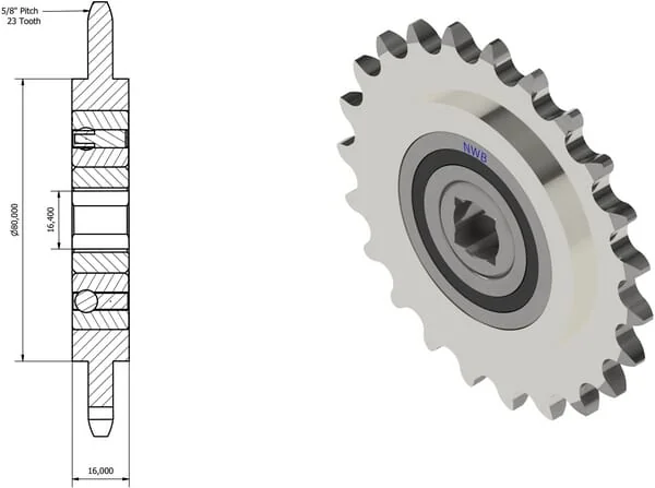 Kramp - NWB20996 - Gear with Free Wheel