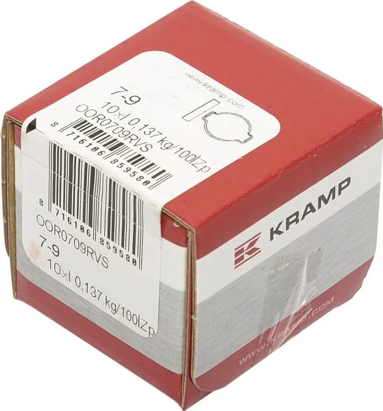 Kramp - OOR0709RVS - Kramp Double Ear Clamp, Stainless Steel 7-9 mm