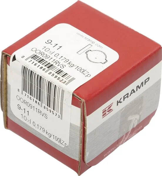 Kramp - OOR0911RVS - Kramp Double Ear Clamp, Stainless Steel 9-11 mm