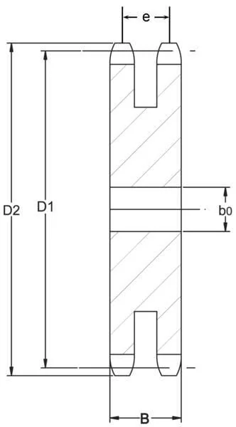 Kramp - PD1220 - Platewheel Duplex 20 Teeth 1/2" Chain 08 B-2 Kramp
