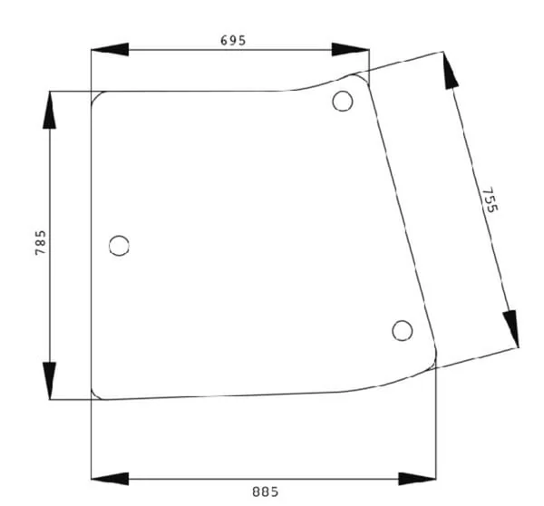 Kramp - R201574N - Side Glass