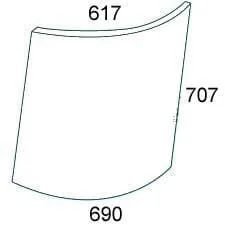 Kramp - R50755N - Top Left Front Glass