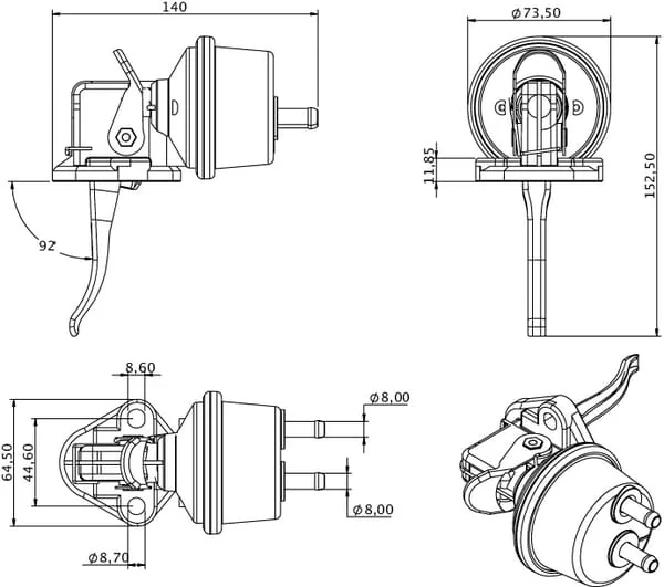 Kramp - RE61260KR - JD Fuel Pump