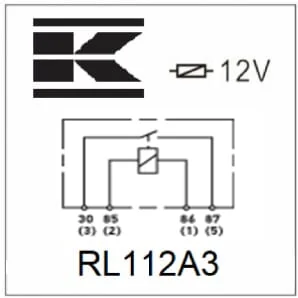 Kramp - RL112A3 - Mini Relay 12v, Normally Open, 40a, With Holder
