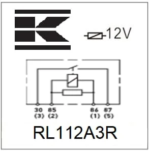 Kramp - RL112A3R - Relay 12v, Normally Open, 40a, With Resistor, With Holder