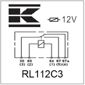 Kramp - RL112C3 - Mini Relay 12v, Changeover, 30a/40a, With Holder