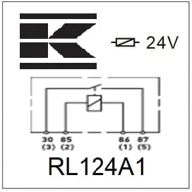 Kramp - RL124A1 - Mini Relay 24v, Normally Open, 20a, Without Holder