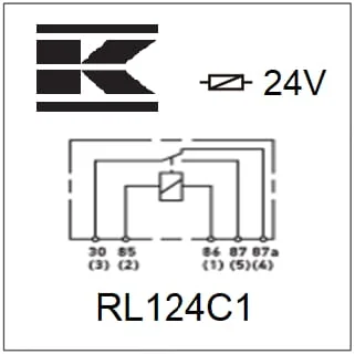 Kramp - RL124C1 - Mini Relay 24v, Changeover, 30a/40a, Without Holder