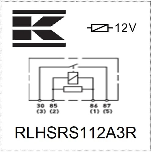 Kramp - RLHSRS112A3R - Power Relay 12v, Normally Open, 70a, With Resistor, With Holder