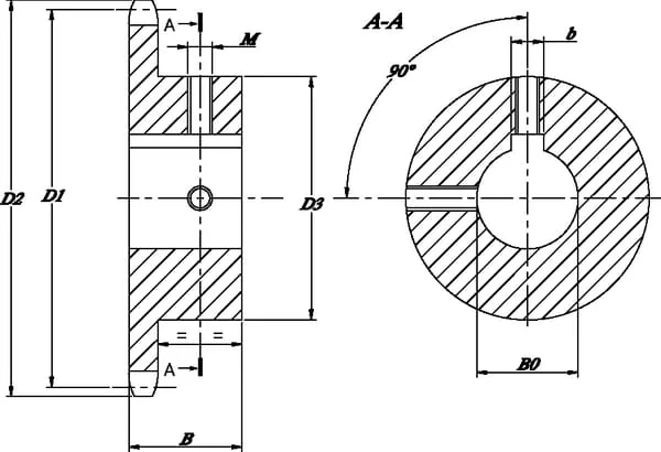 Kramp - SPROCKET34 - Z=24 Diameter 25 mm