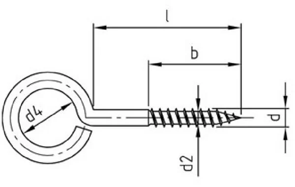 Kramp - SG3053RVS - Eye Screw 5.3x30mm Round Head, Stainless Steel A2