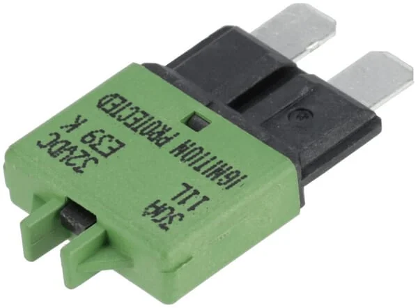 Kramp - SI25030 - Fuse Thermal Manual Reset 28V 30A Length 34.4mm Green E.T.A