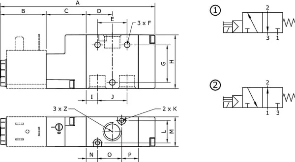 Kramp - SOV32M14NC - Solenoid Valve NC-1/4" 3/2-Way
