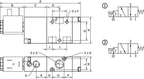 Kramp - SOV32MS18NO - Kramp 3/2-Way Solenoid Valve NO-1/8"