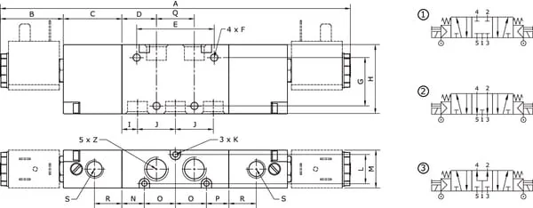 Kramp - SOV53MS14CC - Kramp 5/3-Way Solenoid Valve 1/4"-CC