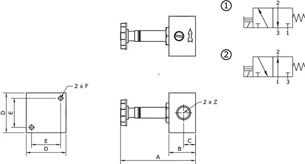 Kramp - SOVD32M18NC - Kramp 3/2-Way Solenoid Valve NC-1/8"
