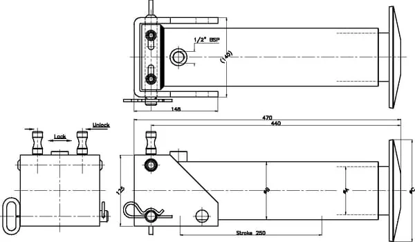 Kramp - SP85250CS - Stand Jack 85-250 With Quick Release Connection