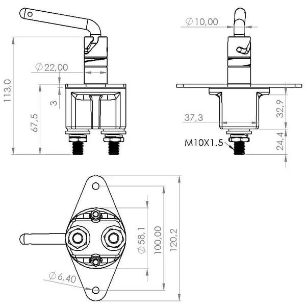 Kramp - SW10003KR - Battery Switch 12/24V, 250A/2500A (24V-10Sec)
