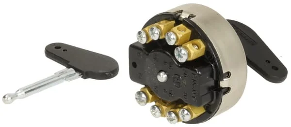 Kramp - SW10010KR - Ignition Switch With Key, 12/24V, 4 Positions, 16A, Screw Terminals