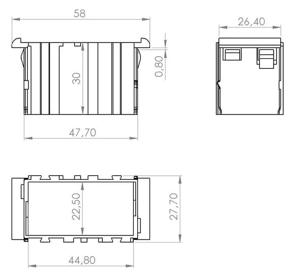 Kramp - SW10022KR - Mounting Frame Rocker Switches, Centre