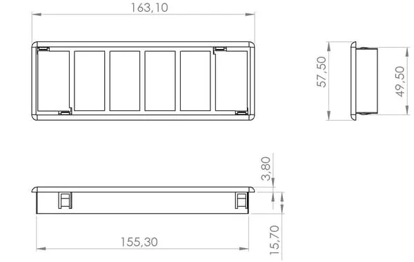 Kramp - SW10024KR - Mounting Frame Rocker Switches, Upper, 6 Way